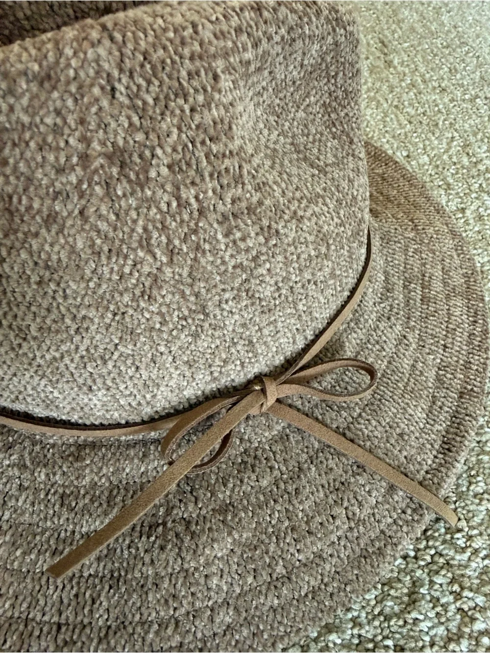 A New Day Taupe Wide Brim Fedora Hat | Textured Boho Rancher Fall Women’s